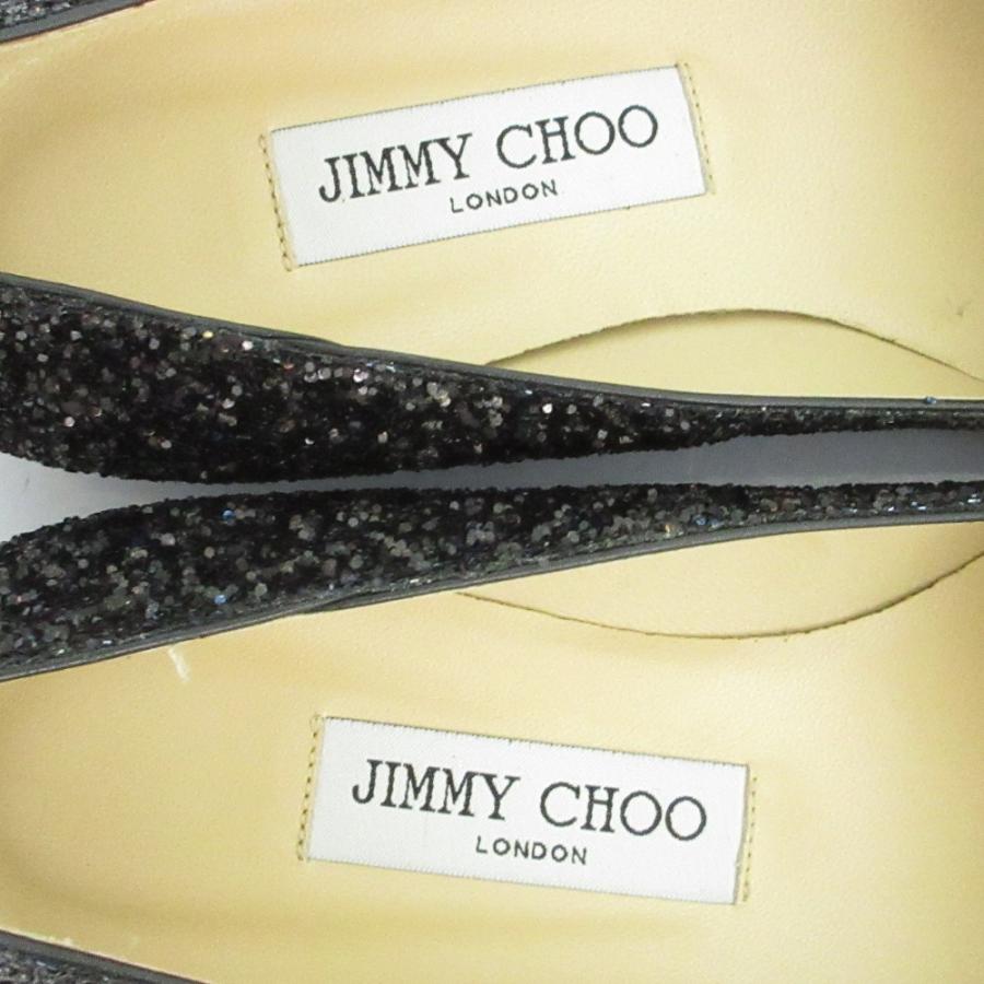 JIMMY CHOO（ジミーチュウ） 新品同様 GALA グリッター リボンパンプス