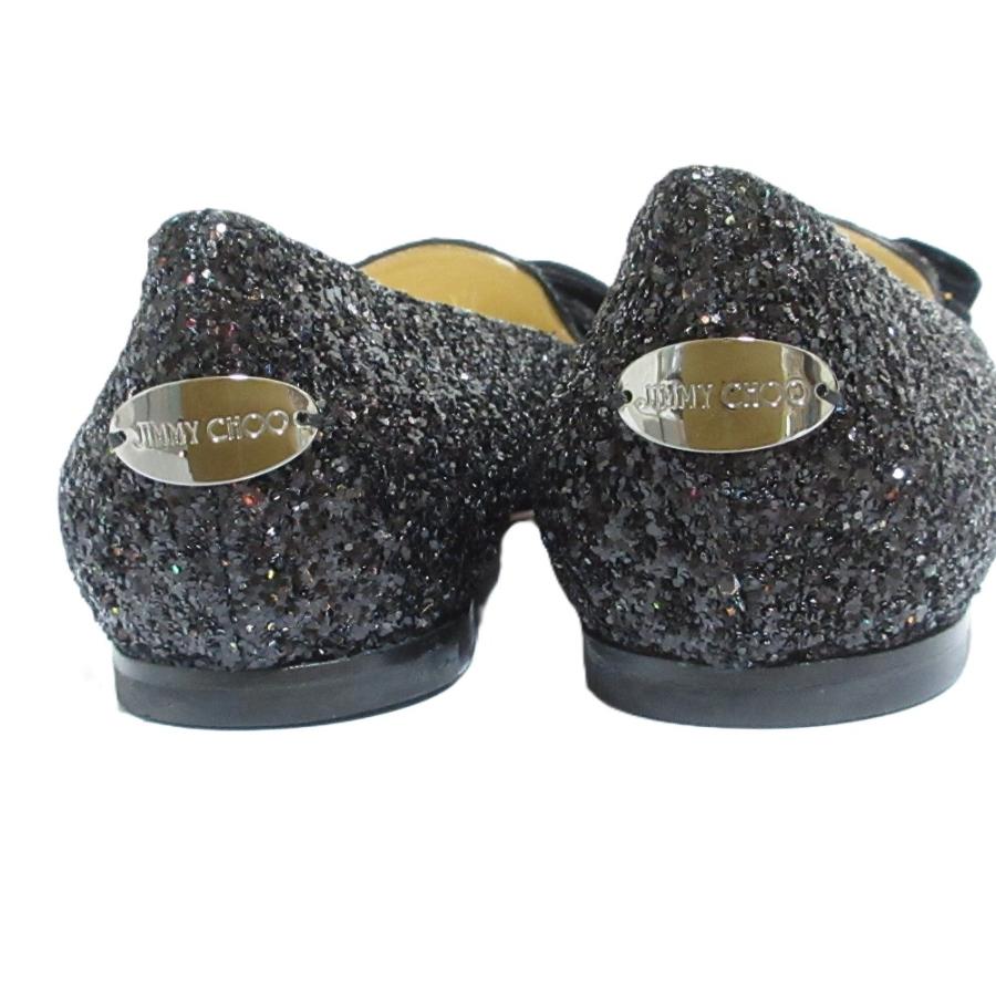 新品☆JIMMY CHOO GALAフラットシューズ グリッター リボン Jimmy Choo