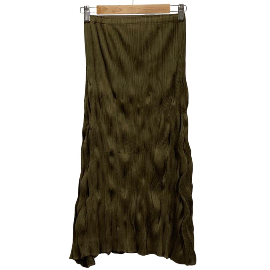 ISSEY MIYAKE プリーツ プリーズ プリーツスカート チュニックカーキ PLEATS PLEASE（プリーツ プリーズ） 美品 PLEATS PLEASE ISSEY MIYAKE
