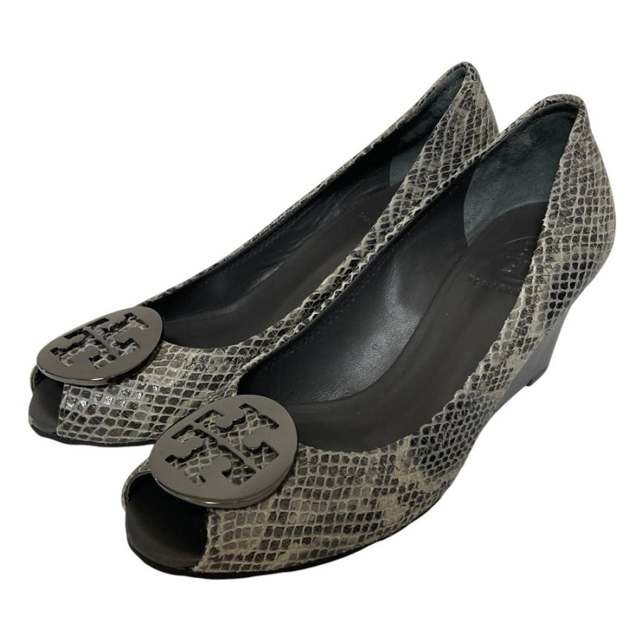 トリバーチ　パイソン柄　パンプス TORY BURCH（トリーバーチ） 良品 パイソン柄 ウェッジソール オープン