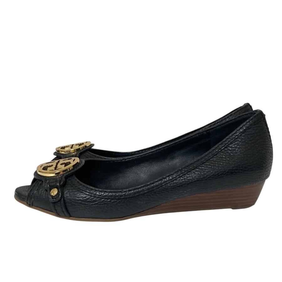 TORY BURCH（トリーバーチ） 良品 レザー オープントゥ ウェッジソール 