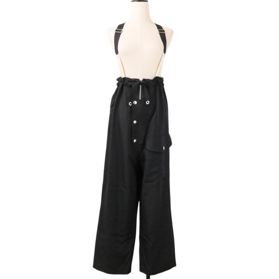 美品 FUMIKA UCHIDA フミカウチダ GABA HIGH-WAIST SUSPENDER PANT サスペンダーパンツ FU-E-PT005 サイズ36 ブラック レディース 古着 中古