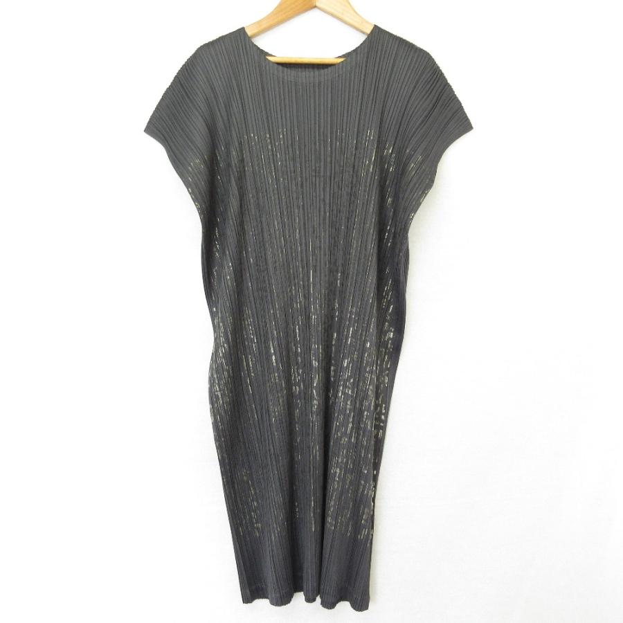 美品＞ISSEY MIYAKE ノースリーブ プリーツプリーズ PLEATS PLEASE