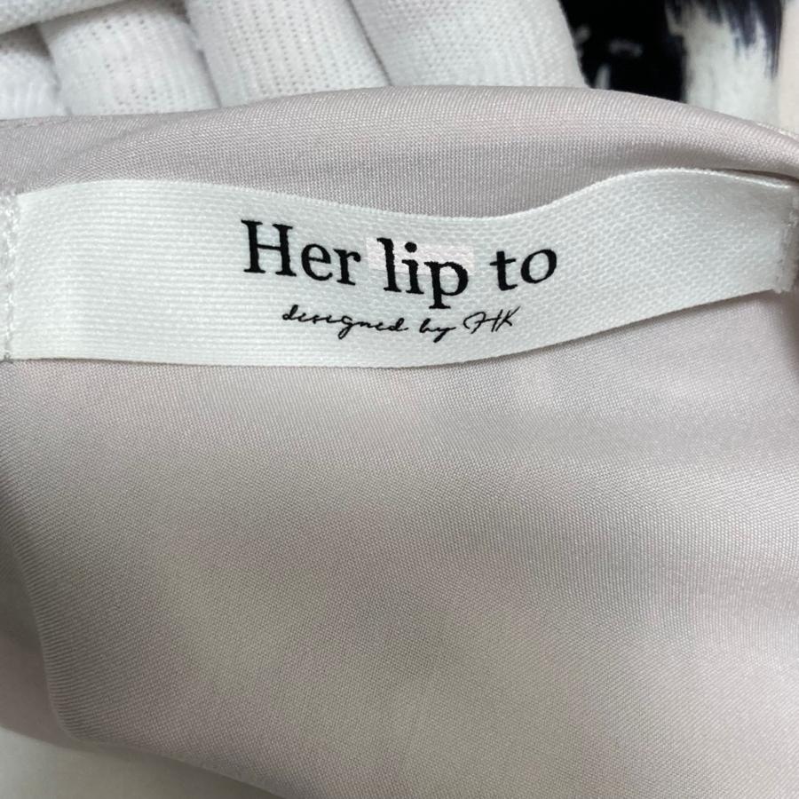 美品 Her lip to ハーリップトゥ Monochrome Peony Satin Dress