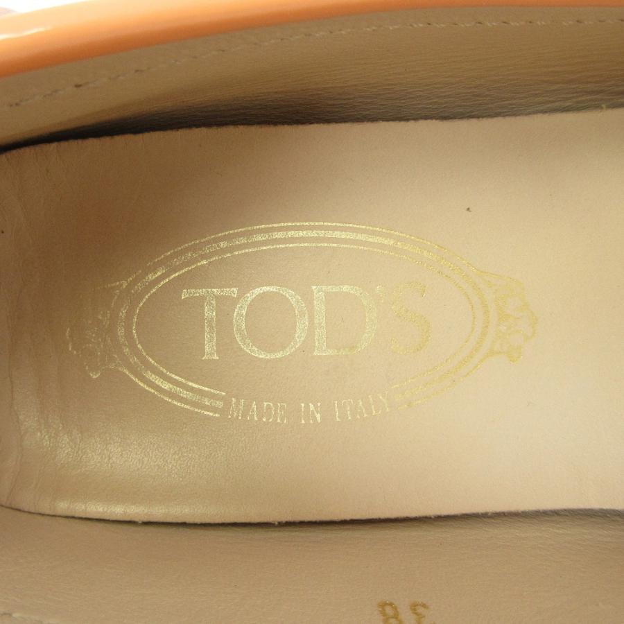 良品 TOD'S トッズ パテントレザー ビットローファー ドライビング
