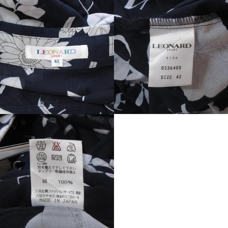 LEONARD SPORT 美品 レオナールスポーツ フラワープリント 長袖 比翼 