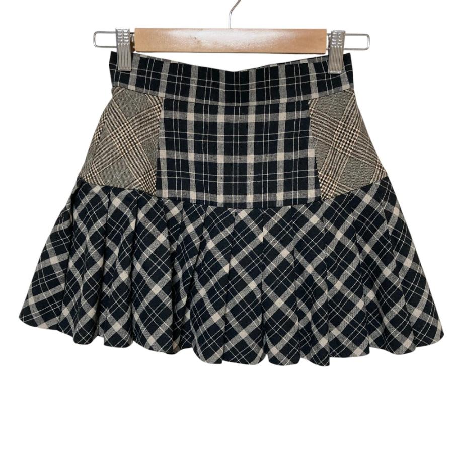 美品 ANDMARY アンドマリー Coco check pleats skirt プリーツスカート