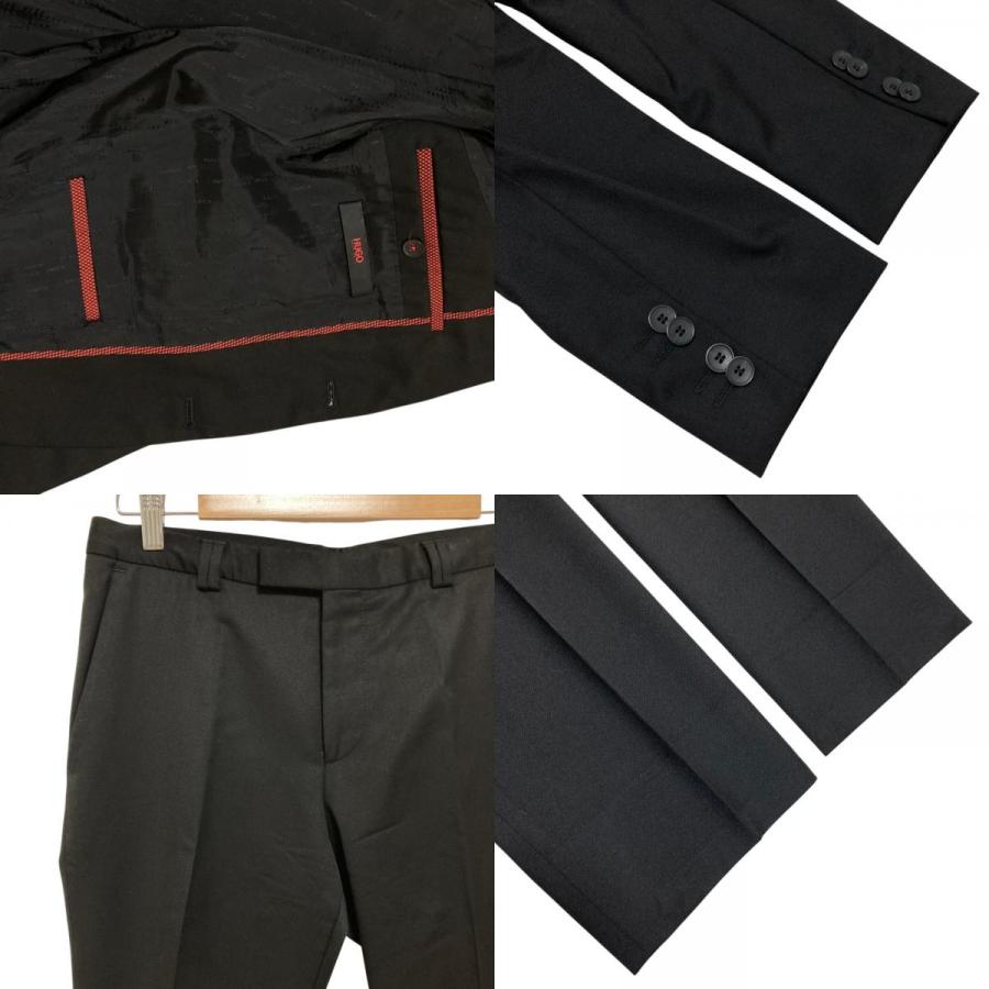 美品 HUGO BOSS ヒューゴボス スーパー130 パンツスーツ セットアップ サイズ46 ブラック メンズ 古着 中古 USED HUGO BOSS（ヒューゴ・ボス） 美品 スーパー130 パンツスーツ