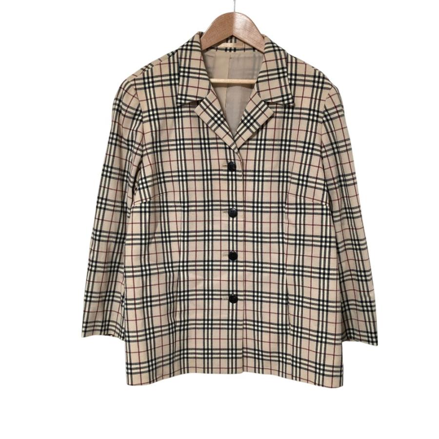 バーバリーロンドン 大きいサイズ ノバチェック ジャケット ベージュ サイズ42 良品 BURBERRY LONDON バーバリーロンドン ノバチェック ジャケット