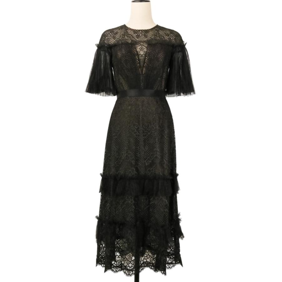 TADASHI SHOJI タダシショージ ドレス シアー フリル ワンピース Tadashi Shoji 美品 タダシショージ プリーツ レース フレアスリーブ