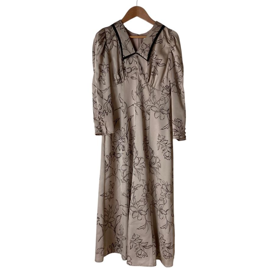 美品 Herlipto ハーリップトゥ Limoges Vintage Satin Dress フラワー 
