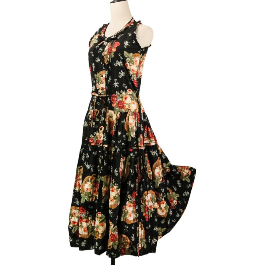 WONDERFUL WORLD 花柄 ノースリーブ ワンピース 美品 WONDERFUL WORLD ワンダフルワールド カネコイサオ フラワー