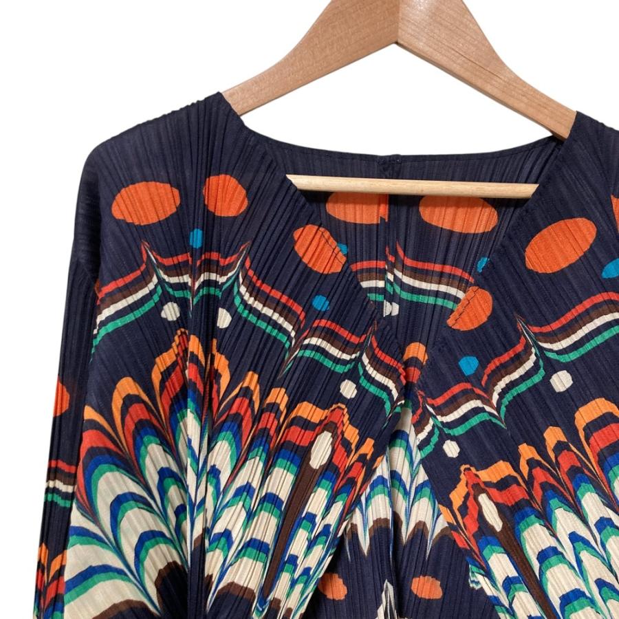 プリーツプリーズ 地図柄プリント カーディガン PLEATS PLEASE（プリーツ プリーズ） 美品 PLEATS PLEASE ISSEY MIYAKE