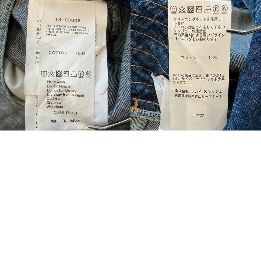 sacai（サカイ） 美品 サイドジップデニムジャケット 18-03606 サイズ2