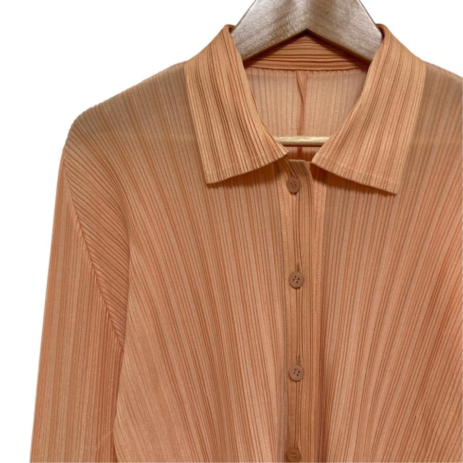 【値下しました】プリーツプリーズ　トップス　長袖　ベージュ　3 PLEATS PLEASE（プリーツ プリーズ） 美品 PLEATS PLEASE ISSEY MIYAKE