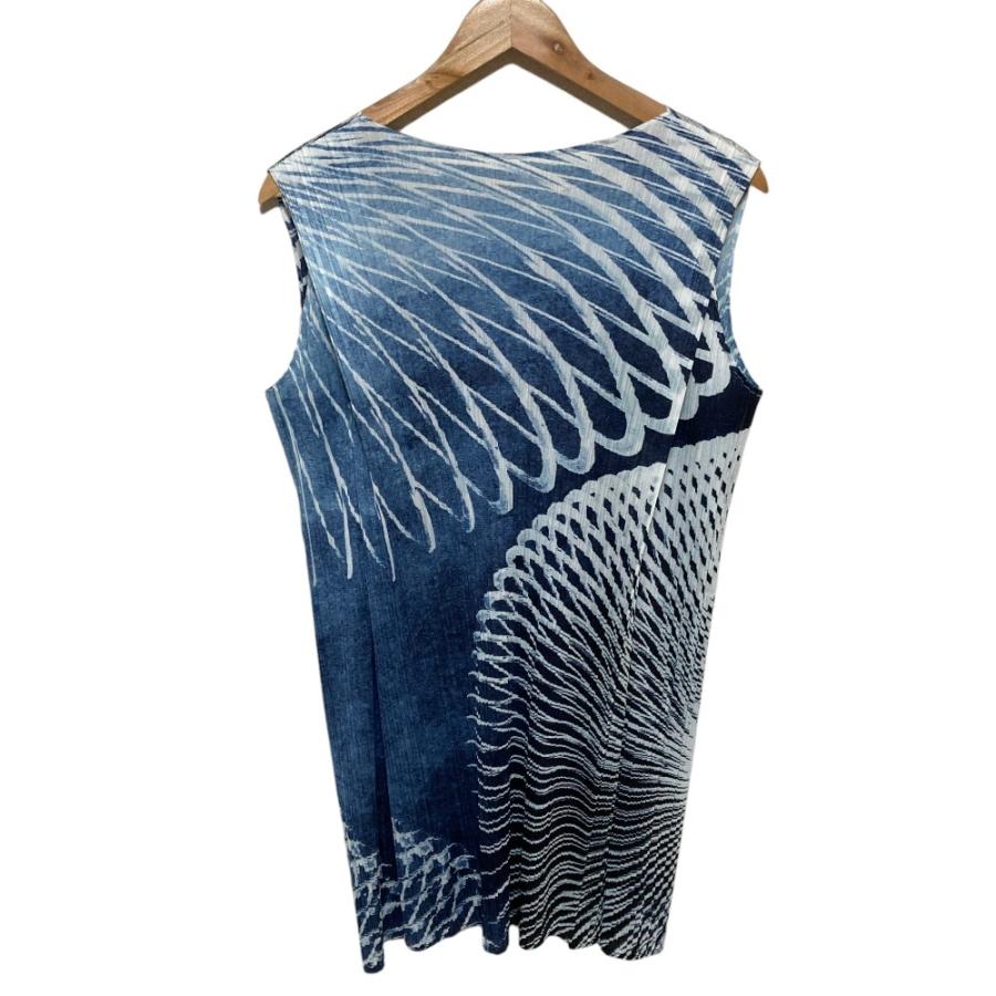 プリーツプリーズ　イッセイミヤケ　ネイビー ノースリーブ チュニック PLEATS PLEASE（プリーツ プリーズ） 美品 PLEATS PLEASE ISSEY MIYAKE