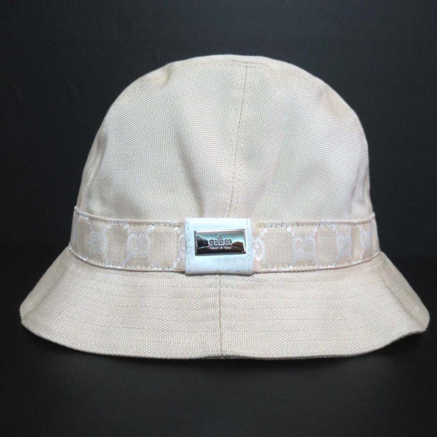 GUCCI 美品 クリーニング済 グッチ GG柄 バケットハット 帽子 Mサイズ  