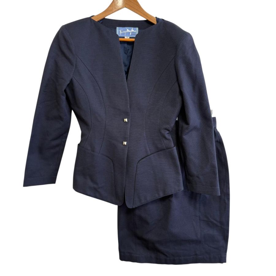 美品 Thierry Mugler ティエリーミュグレー アシメリネンジャケット ミュグレー Thierry Mugler ヴィンテージテーラードジャケット