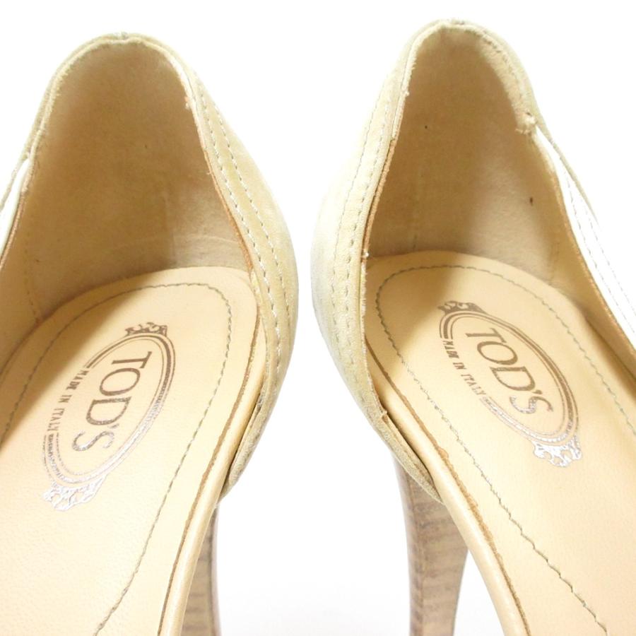 美品 TOD'S トッズ ゴンミーニ レザー タッセルフリンジ リボン