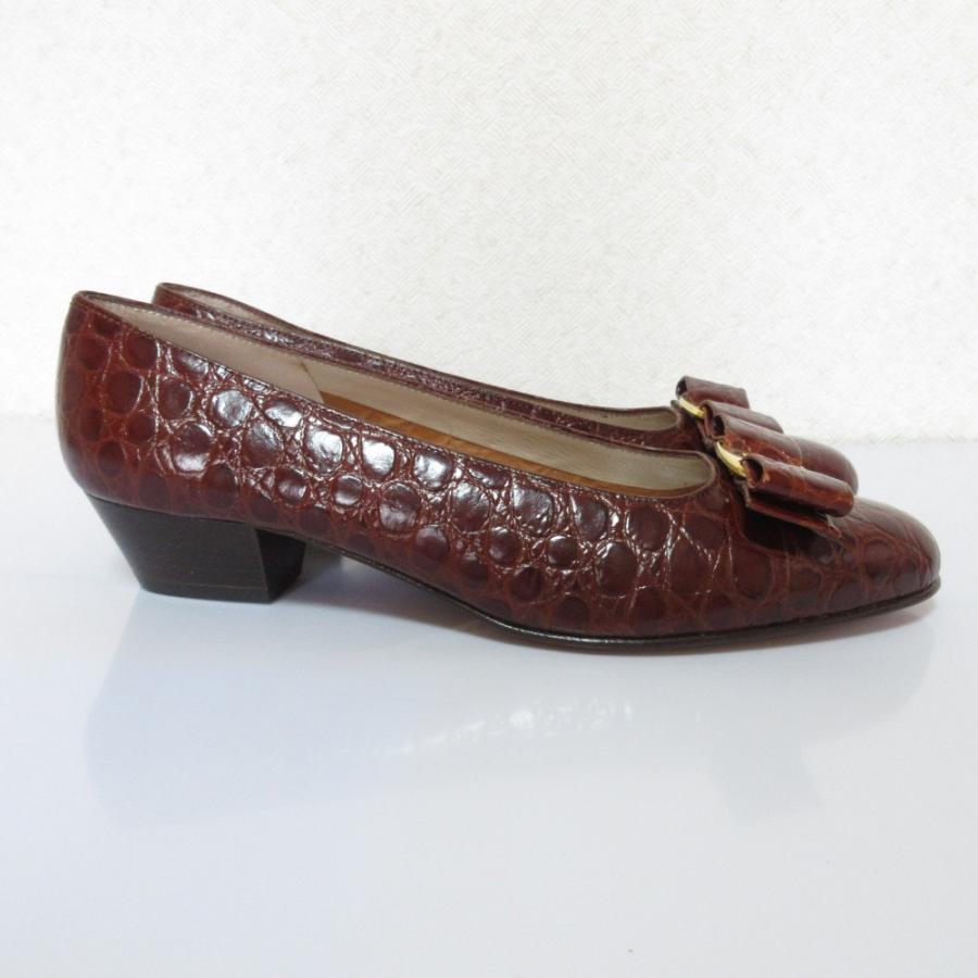 未使用 Salvatore Ferragamo サルヴァトーレフェラガモ クロコ型押し