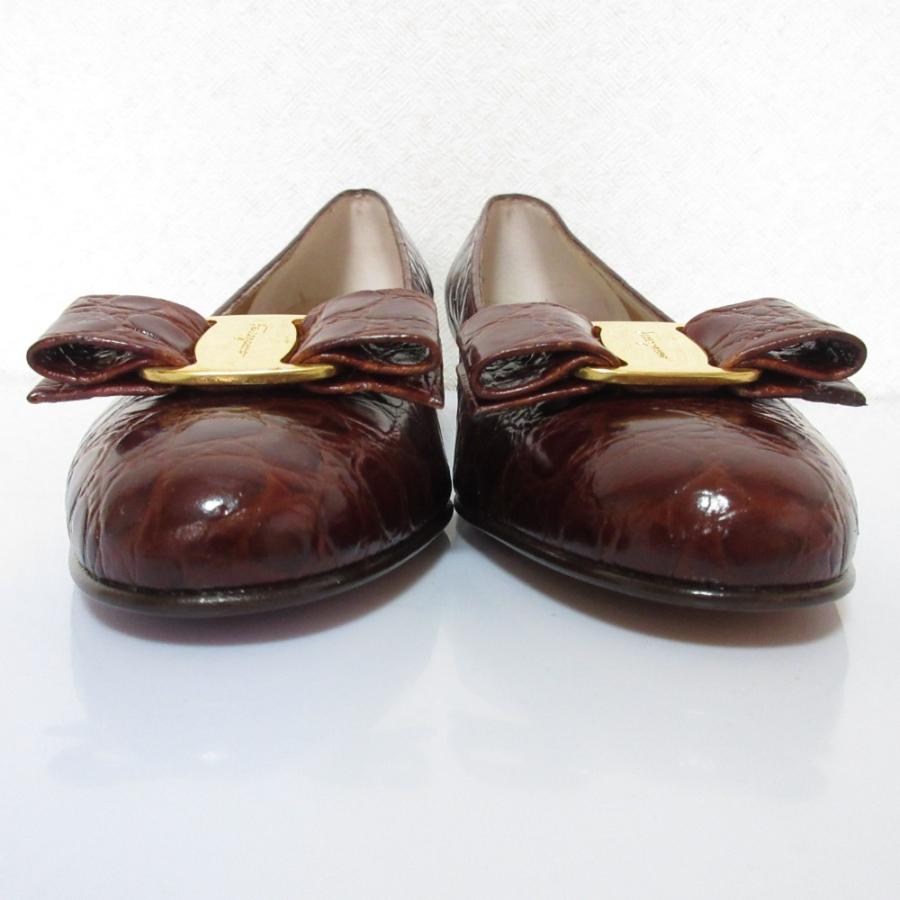 未使用 Salvatore Ferragamo サルヴァトーレフェラガモ クロコ型押し