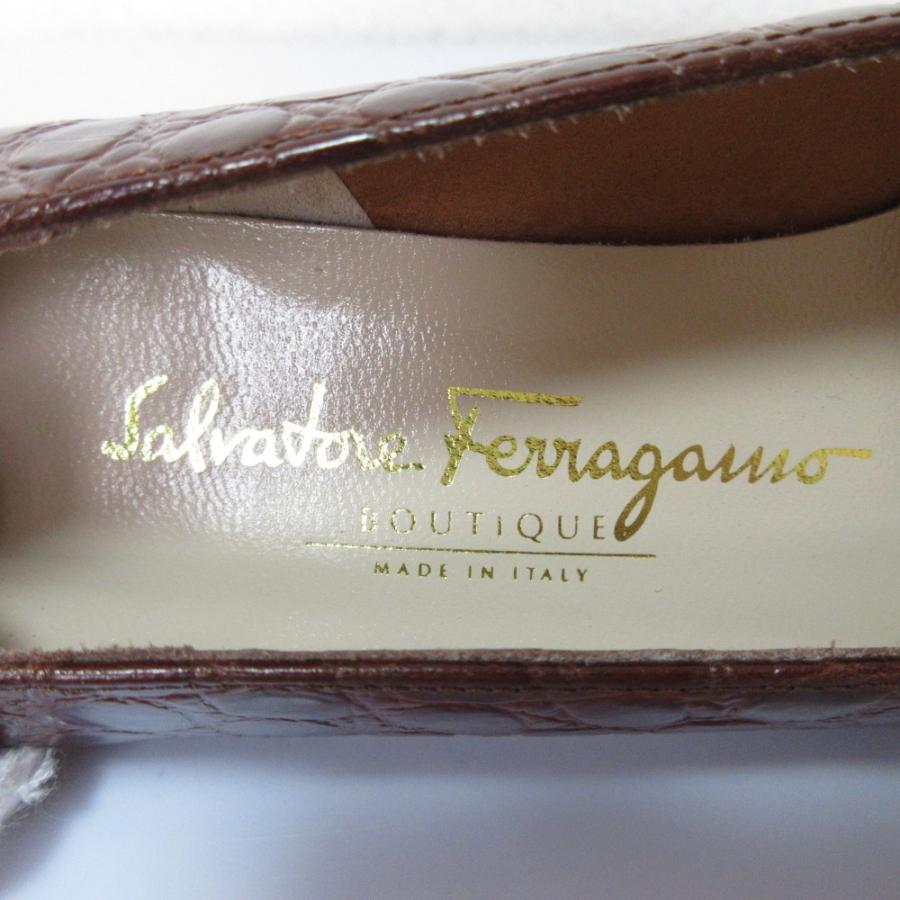 未使用 Salvatore Ferragamo サルヴァトーレフェラガモ クロコ型押し