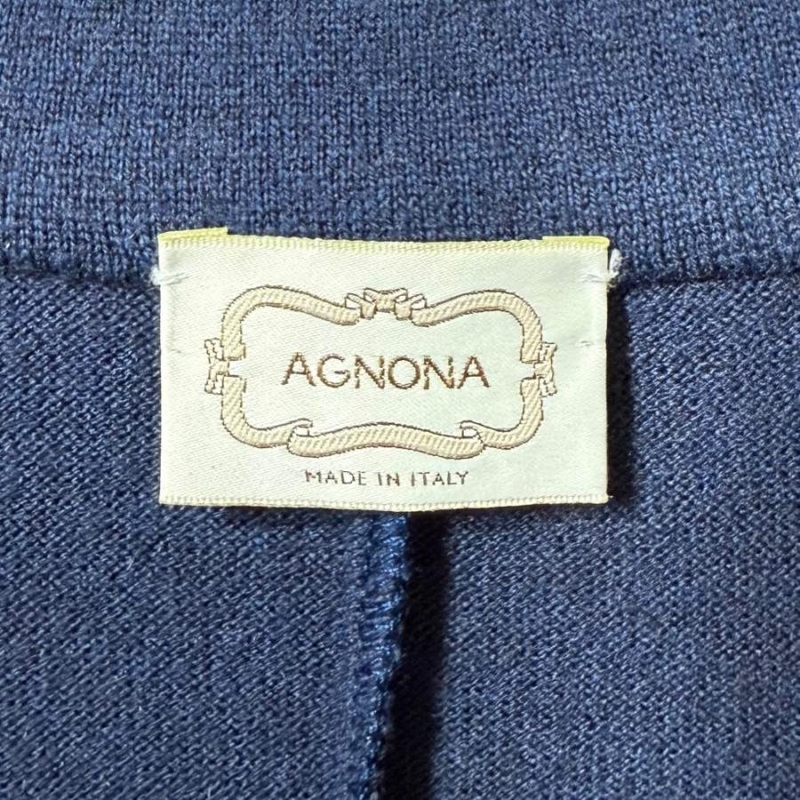 AGNONA（アニオナ） 美品 ニットテーラードジャケット 44 ネイビー