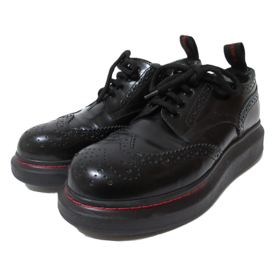 未使用　イタリア製　Alexander McQUEEN 超高級レザーシューズ 革 Alexander McQueen 美品 アレキサンダーマックイーン レザー