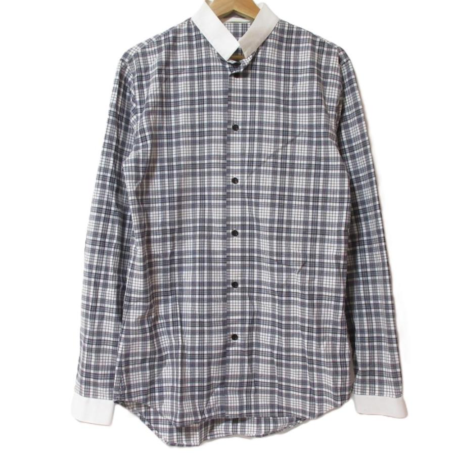 Dior HOMME 美品 DIOR ディオールオム チェック柄 長袖 クレリック  