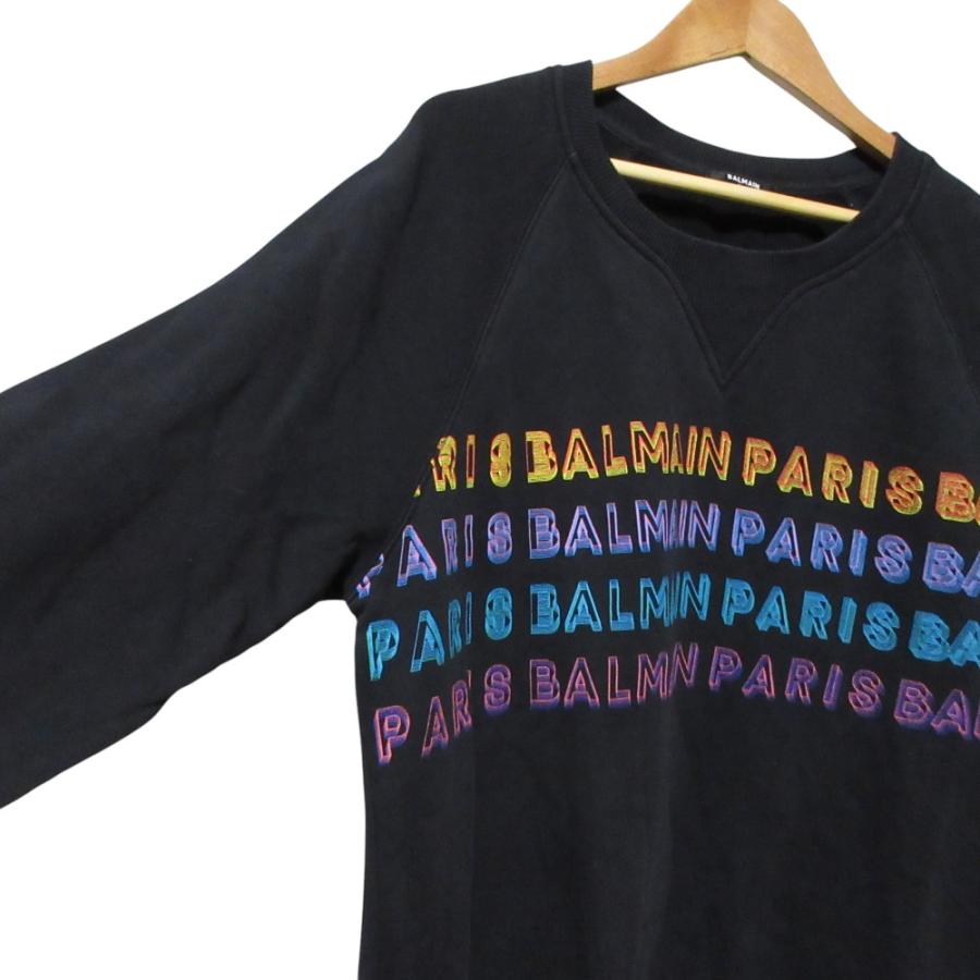 BALMAIN バルマン ロゴプリントスウェットシャツ ブラック