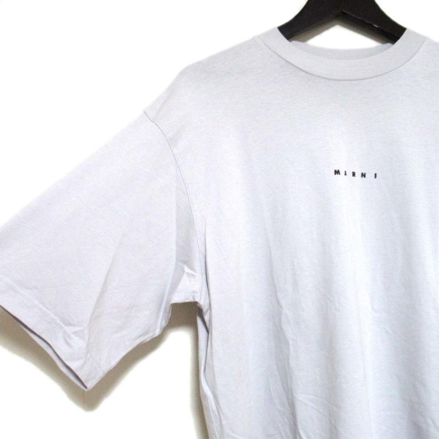 美品 24AW MARNI マルニ ロゴプリント ショートスリーブ 半袖 クルーネック Tシャツ オーバーサイズ 44 グレー レディース 古着 中古 USED MARNI（マルニ） 美品 24AW MARNI ロゴプリント ショートスリーブ 半袖