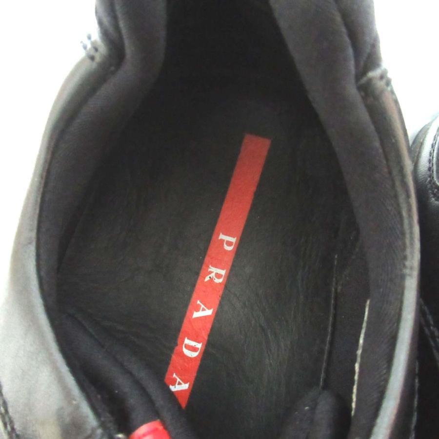 美品 PRADA SPORT プラダスポーツ レザー スクエアトゥ ドローコード