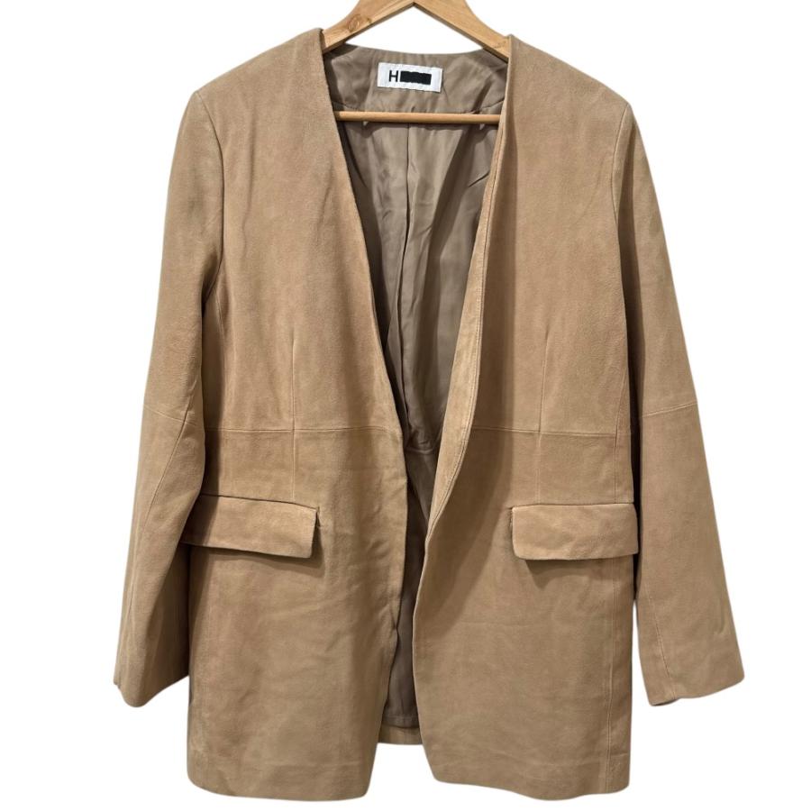BEAUTY&YOUTH UNITED ARROWS - 新品同様 H エイチ ビューティアンドユース ユナイテッドアローズ SUEDE NO COLLAR JACKET スエード ノーカラージャケット S ベージュ レディース 古着 中古 USED 新品同様 H エイチ ビューティアンドユース ユナイテッドアローズ