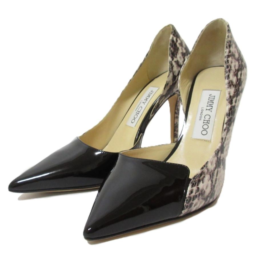 JIMMY CHOO（ジミーチュウ） 美品 パテントレザー パイソン型