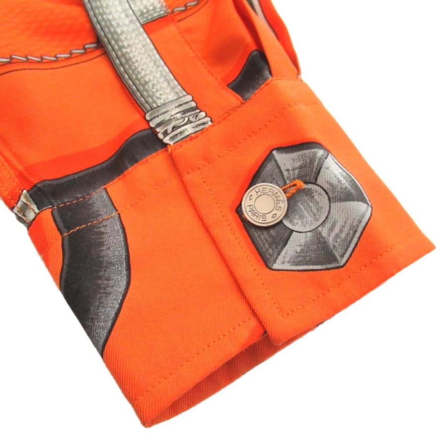 HERMES 美品 エルメス CANNES ET POMMEAUX 総柄 シルク100