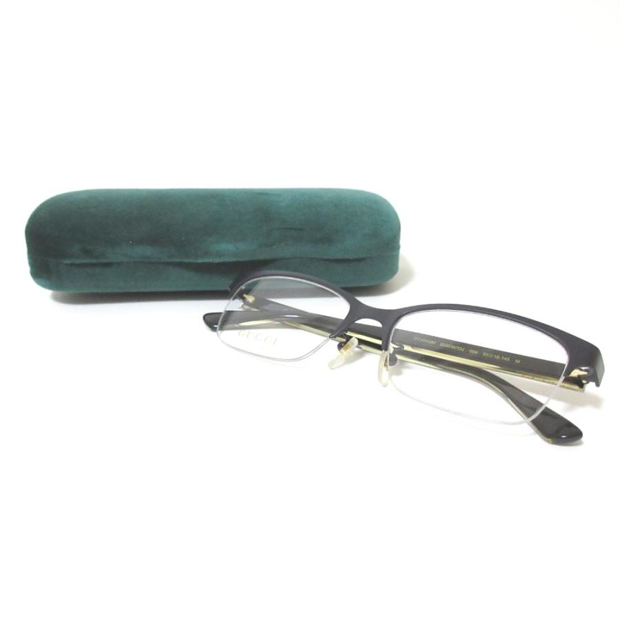 GUCCI 美品 グッチ チタンフロント セルテンプル ハーフリム