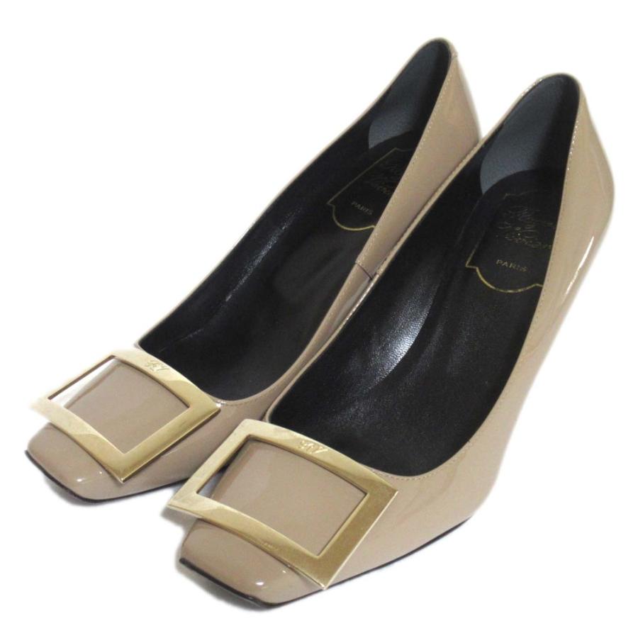 Roger Vivier グレージュ バックル付きパンプス