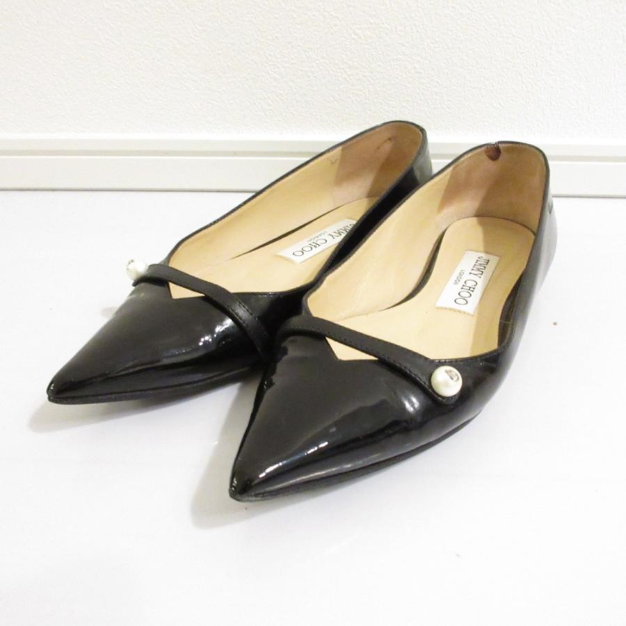 未使用級 ジミーチュウ ROSALIA ロザリア パンプス パテントレザー JIMMY CHOO（ジミーチュウ） 美品 ROSALIA FLAT パテントレザー ポイン