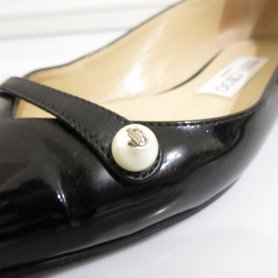 JIMMY CHOO（ジミーチュウ） 美品 ROSALIA FLAT パテントレザー ポイン