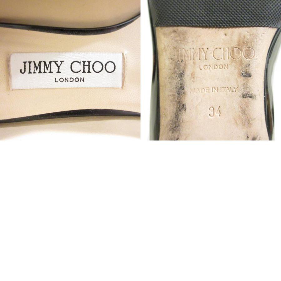 JIMMY CHOO /ROSALIA Flat ジミーチュウ ベージュ 38 JIMMY CHOO（ジミーチュウ） 美品 ROSALIA FLAT パテントレザー ポイン