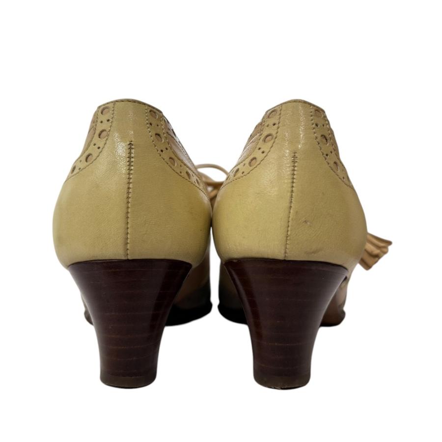 【良品】HERMES エルメス レザーパンプス HERMES 良品 エルメス レザー ウィングチップ レースアップ