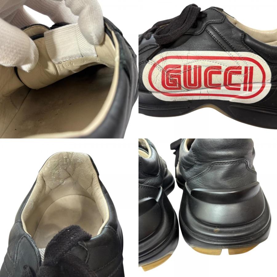 GUCCI（グッチ） ライトン レザー ロゴ ローカットスニーカー 7 26cm 