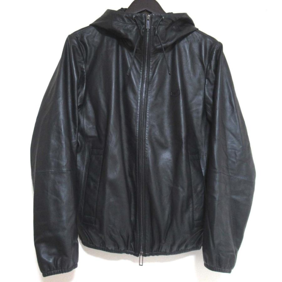 美品 ARMANI アルマーニ コレツォーニ ラムレザー ジャケット 44