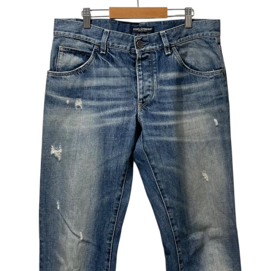 ドルガバ☆ダメージデニム☆亀梨☆イチゴ☆46美品 DOLCE&GABBANA（ドルチェ & ガッバーナ） 美品 ダメージ加工 デニム