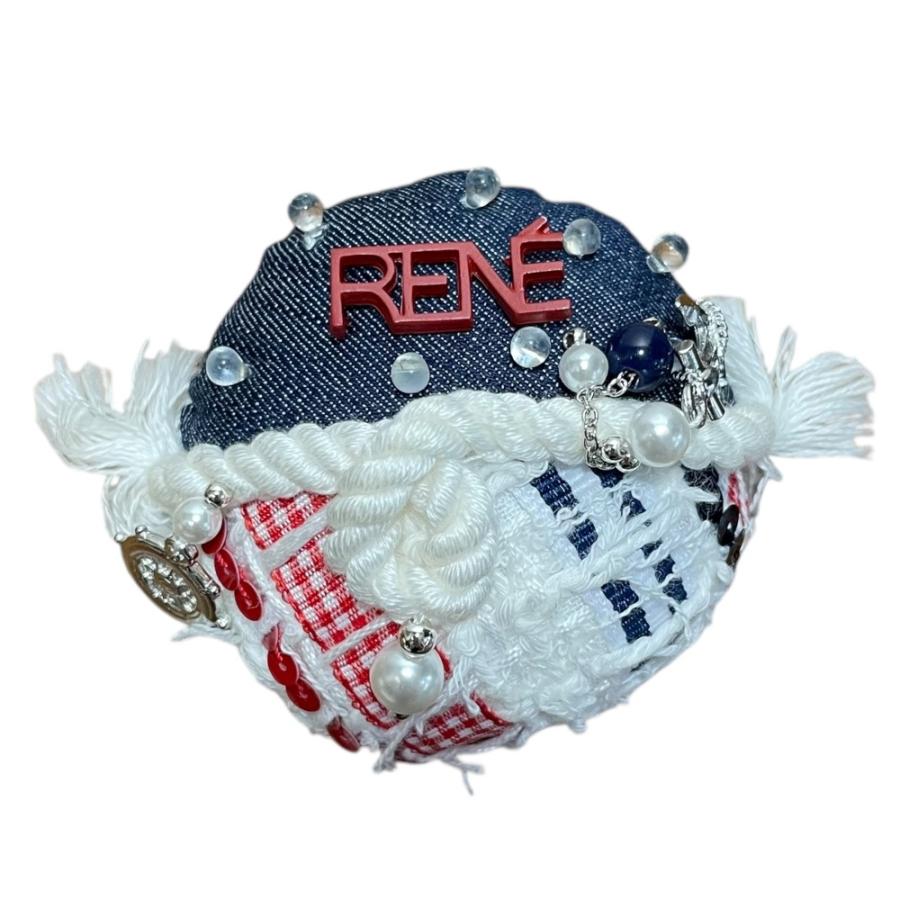 Rene（ルネ） 美品 リボン ハート フラワー ミンクファー ブローチ 18