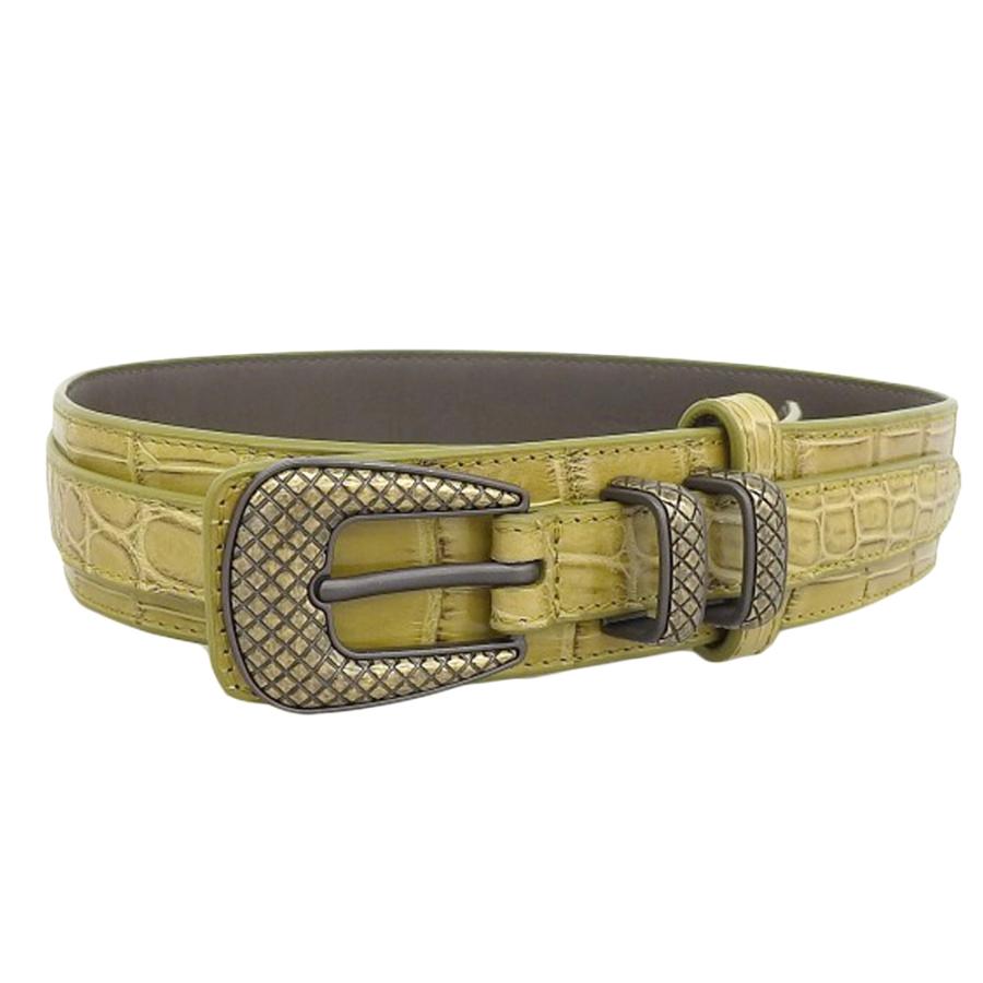 美品 Bottega Veneta ボッテガヴェネタ クロコダイルレザー ベルト  