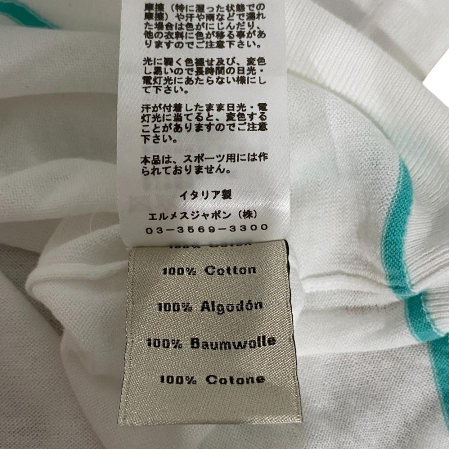 美品 23SS HERMES エルメス ステッチデザイン ロングスリーブ コットン サマーニット カットソー セーター M ホワイト メンズ 古着 中古_2