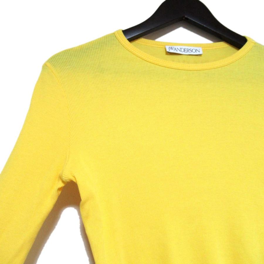 美品 JW ANDERSON ジェイダブリューアンダーソン リボンスリーブ 長袖 細リブ ニット カットソー Sサイズ イエロー レディース 古着 中古 USED 美品 JW ANDERSON ジェイダブリューアンダーソン リボンスリーブ 長袖