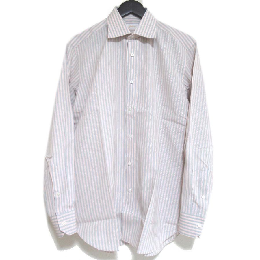 Brioni（ブリオーニ） 美品 ストライプ柄 コットン 長袖 シャツ 41/16 