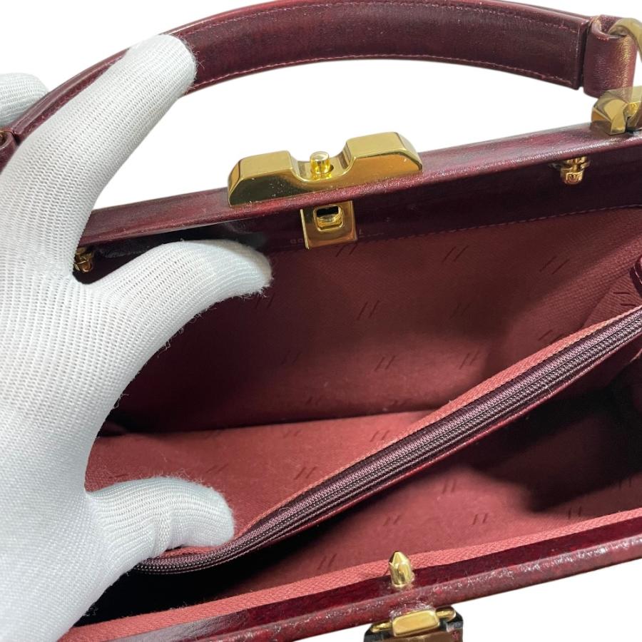 ゴールドファイル レザー ハンドバッグ ドクターズバッグ 美品 ボルドー 美品 GOLD PFEIL ゴールドファイル レザー ドクターズバッグ